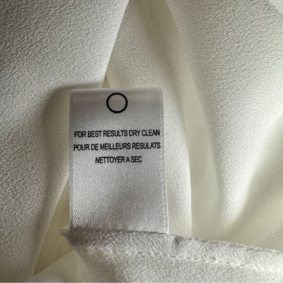 Halston Heritage Size 4 Chalk White Handkerchief Style Midi Dress Glam Party - Picture 7 of 14